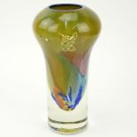 Linda Zmina, American (20th Century) "Birth of a Star" Hand Blown Art Glass Vase. Closed lip vase