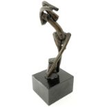 Reuben Nakian, American (1897-1986) Bronze Sculpture "Dancer" on black marble base. Signed and
