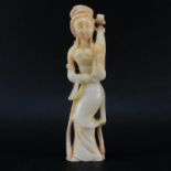 Vintage Chinese Carved Shoushan Figure Of A Woman. Unsigned. Minor edge chips or in good