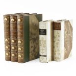 Lot of Five (5) Antique Leather Bound Hardcover Books. Includes 3 volumes of "Lever's Novels" ; 1