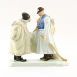 Herend "Farewell" Handpainted Porcelain Grouping #5506. Depicts a father and son saying goodbye.