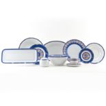 Seventy Six (76) Piece Christofle "Oceana Bleu Ginkgo" Porcelain Dinnerware. Includes: 12 dinner