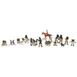 Grouping of Fourteen (14) Austrian Cold Painted Miniature Bronze Figurines. Some wear to paint,