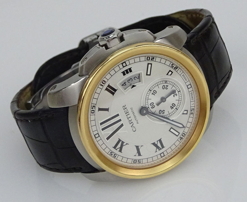 Man's Cartier Calibre 3299 Stainless Steel and 18 Karat Rose Gold Automatic Movement watch with - Image 2 of 8