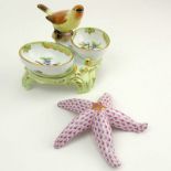 Two (2) Pieces Herend Porcelain Table Top Items. Includes Starfish and Rothschild Bird Sweetmeats