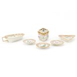 Royal Copenhagen Flora Danica Porcelain Miniatures. Includes handled oblong dish 20/3542, covered