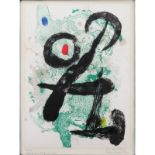 After: Joan Miro, French (1893-1983) Color Lithograph "Faume". Inscribed (not by artist). Light