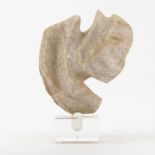 Modern Abstract Marble Sculpture on Lucite Base. Unsigned. Good condition. Measures 10" H x 8-1/2"