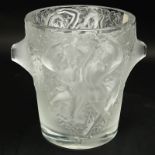 Lalique "Ganymede" Champagne Cooler. Signed. Small chips on one handle or good condition. Measures