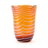 Louis Comfort Tiffany (American, 1848-1933) Amber Ground Favrile Glass Vase. Scalloped edge with