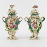 Pair of 18/19th Century English, Possibly Chelsea, Hand Painted Porcelain Reticulated Covered