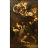 17/18th Century Well Done Continental Oil On Canvas "The Nativity" Unsigned. Auction/Gallery