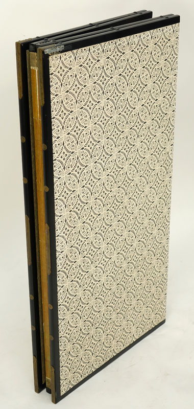 20th Century Japanese Four Panel Screen with Floral Decoration. Signed lower left. Slight surface - Image 5 of 6