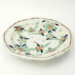 Antique Faience Raised Flower Hand Painted Ceramic Charger. Signed "P.J.R. Mil?" on underside. Needs