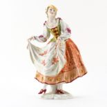 Rosenthal Porcelain Figurine "Costumed Lady" Signed. Good condition. Measures 9-1/2" H. Shipping $