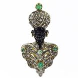 Vintage Italian Nardi style Approx. .40 Carat Diamond, .65 Carat Emerald, 18 Karat Yellow Gold and