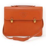 Gucci Orange Leather Shoulder Bag with Original Dust Bag. Impressed Gucci logo on leather stitched