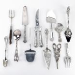 Grouping of Twelve (12) Sterling Silver, Silver Handle, and Silverplate Silverware. Includes: