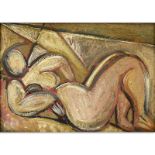 1930's Continental School Oil On Panel "Reclining Nude". Unsigned. Good condition. Measures 9-1/4" x