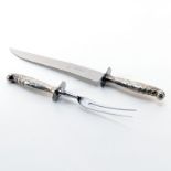 Ambassador Cutlery Mfg. & CO Sheffield England Sterling Silver Handle Carving Set. Stamped on