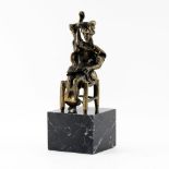 Salvador Dali, Spanish (1904-1989) Patinated Bronze Sculpture "Seated Don Quixote" on Marble Base.