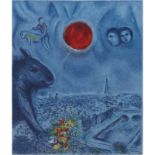 Marc Chagall, French/Russian (1887-1985) Color lithograph "Paris Sun". Pencil Signed H.C. lower