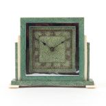 Vintage Art Deco Style Shagreen Clock. Unsigned. Battery Operated Works, not running or in good