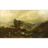 After: John Constable, British (1776-1837) Oil on Canvas "Old Cottage Near River Bank" Signed and