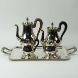 Five (5) Piece Christofle Silver Plate Malmaison Coffee Set. The set includes, coffee pot, 10-1/4"