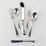 One Hundred Twenty (120) Piece Set English Silver Flatware. Includes: 24 forks 7-1/2", 20 forks 6-1/