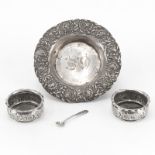 Antique Gorham and Watson Sterling Silver Repousee Lot. Includes bowl, pair of salts, salt spoon.