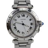 Man's Cartier Pasha Stainless Steel Bracelet Watch with Automatic Movement. Model R40208169,