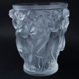 Lalique "Bacchantes" Vase. Signed with etched signature and clear label. Good condition with no