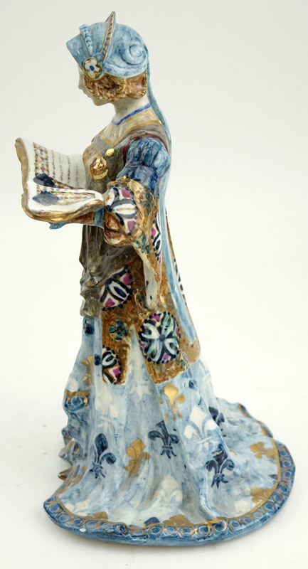 Antique Aloys, French (19th Century) Art Nouveau Glazed Porcelain Figurine. Impressed "AHB" in - Image 6 of 9