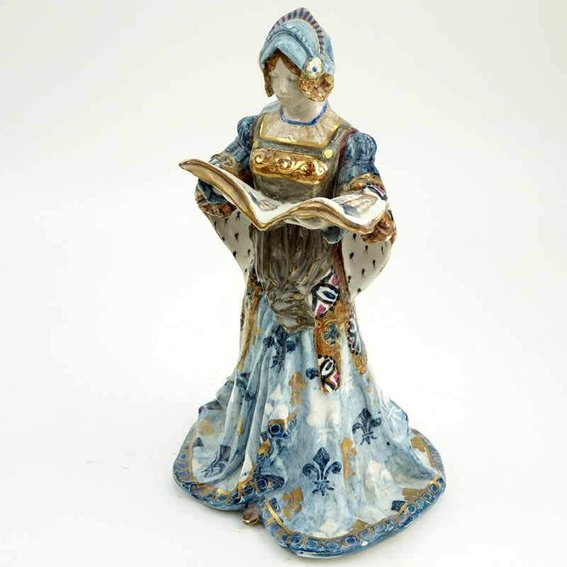 Antique Aloys, French (19th Century) Art Nouveau Glazed Porcelain Figurine. Impressed "AHB" in - Image 2 of 9
