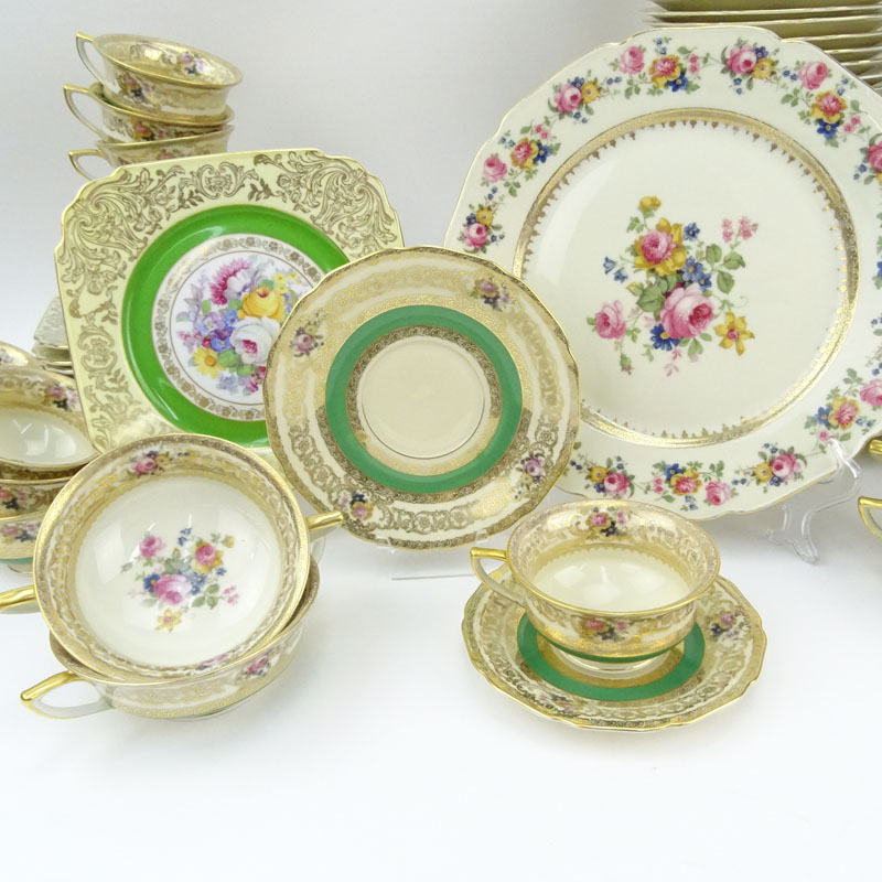 Seventy Eight (78) Pieces Assembled Vintage Czechoslovakian Porcelain Tablewares. Includes 12 dinner - Image 4 of 8