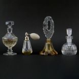 Four (4) Waterford and Czech Crystal Perfume Bottles. Includes: two Waterford perfume bottles,