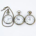 Three (3) Vintage Pocket watches. One is made by H.Moser & Cie, others are possibly Russian or swiss