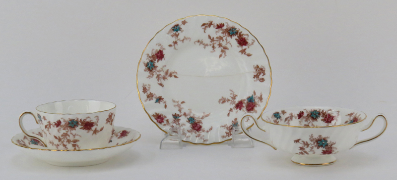 Fifty Six (56) Piece Minton "Ancestral" Dinnerware Service. Includes 8 dinner plates 10-1/2", 8 - Image 3 of 5