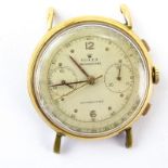 Men's Super Rare Circa 1950s Rolex 18 Karat Pink Gold "Coin-Edge" Anti-Magnetic Chronograph. Rare