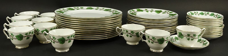 Forty Seven (47) Pieces Crown Staffordshire "Ivy" Partial Dinnerware Set. Includes 12 dinner - Image 2 of 4