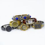 Six (6) Piece Lot of Vintage Watches. Various makers. "AS IS" condition. The gallery does not