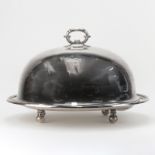 Large Elkington Silver Plate Dome Meat Server. Signed. Good condition. Measures 16" H x 24" L x