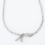 Approx. 8.87 Carat Round Brilliant Cut Diamond and Platinum Necklace. Diamonds F-G color, VS1-VS2