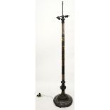 Late 19th or Early 20th Century Japanese Bronze and Champlevé Enamel Two Light Floor Lamp.