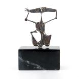 Oswaldo Vigas, Venezuelan (1926-2014) Sterling Silver Sculpture on Marble Base, Standing Bujita.