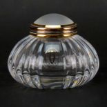Must de Cartier Crystal and Vermeil Inkwell. Dated 1989 and numbered 017274 to lid, marked "made