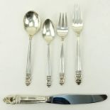 Seventy Two (72) Piece International Silver "Royal Danish" Sterling Silver Flatware. Circa 1939.