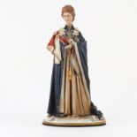 Limited Edition Capodimonte HRH Queen Elizabeth II Porcelain Figurine. Artist signed Bruno Merli,