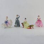 Group Of Four (4) Porcelain Figurines. Includes: Francesca Art China Eugenie, Lavinia; Royal Doulton